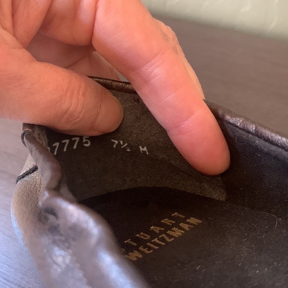 Stuart Weitzman Brown Leather Scrunch Slip On Comfort Ballerina Heel Size 7 ** - Picture 6 of 8